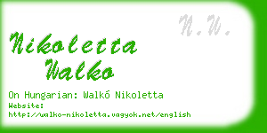 nikoletta walko business card