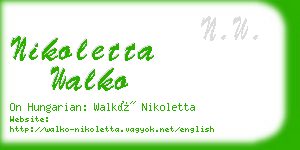 nikoletta walko business card